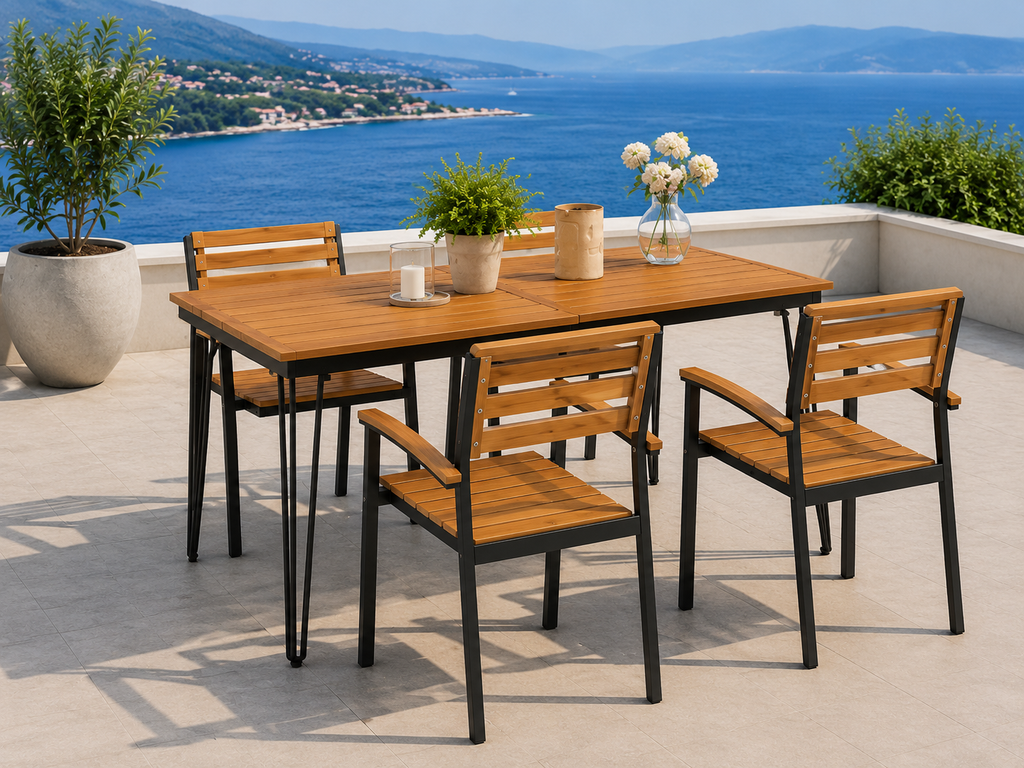 Table de jardin en acacia massif 180 x 90 x 75 cm