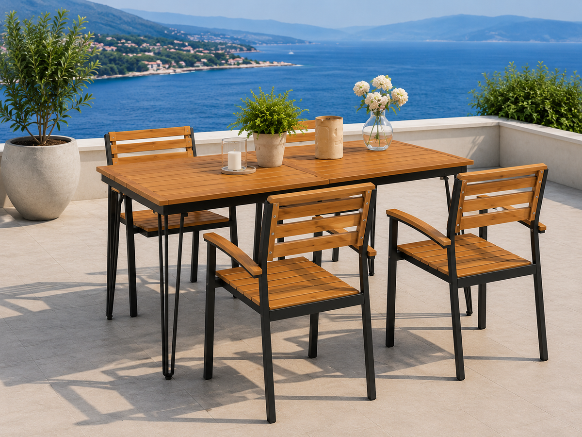 Table de jardin en acacia massif 180 x 90 x 75 cm
