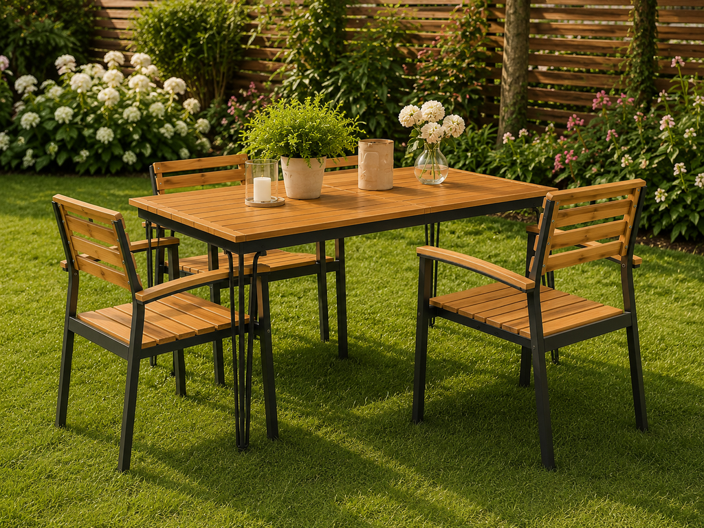Table de jardin en acacia massif 180 x 90 x 75 cm